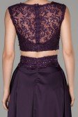 Robe de Soirée Satin Longue Violet ABU1286
