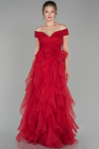 Robe de Fiançaille Longue Rouge ABU1498