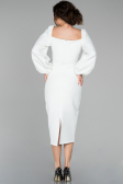 Robe de Cérémonie Midi Blanc ABK916