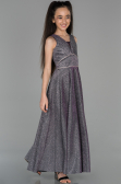 Robe de Soirée Enfants Longue Prune ABU777