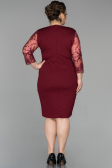 Robe Grande Taille Courte Rouge Bordeaux ABK833
