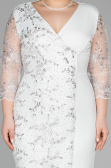 Robe Grande Taille Courte Blanc ABK833
