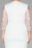 Robe Grande Taille Courte Blanc ABK833