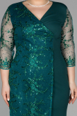 Robe Grande Taille Courte Vert ABK833