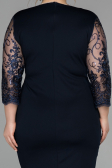 Robe Grande Taille Courte Bleu Marine ABK833