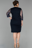 Robe Grande Taille Courte Bleu Marine ABK833