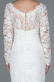 Robe de Soirée Longue Lacé Blanc ABU1571