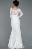 Robe de Soirée Longue Lacé Blanc ABU1571