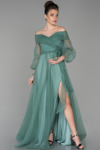 Robe de Fiançaille Longue Turquoise ABU1468