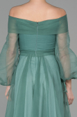 Robe de Fiançaille Longue Turquoise ABU1468