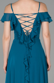 Robe de Soirée Longue Vert Pétrole ABU1600