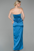 Robe Queue de Poisson Longue Satin Indigo ABU1609