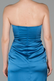 Robe Queue de Poisson Longue Satin Indigo ABU1609