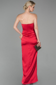 Robe Queue de Poisson Longue Satin Rouge ABU1609
