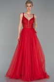 Robe de Soirée Longue Rouge ABU1636