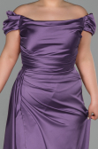 Robe de Soirée Grande Taille Longue Satin Lavande ABU1626