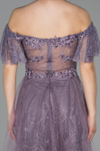 Robe de Soirée Longue Dantelle Lavande ABU1666