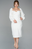 Robe Grande Taille Midi Blanc ABK930
