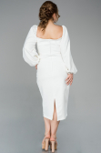 Robe Grande Taille Midi Blanc ABK930