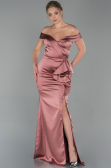Robe de Soirée Longue Satin Couleur Rose ABU1713