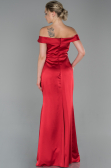 Robe de Soirée Longue Satin Rouge ABU1713