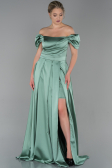 Robe de Soirée Longue Satin Turquoise ABU1716