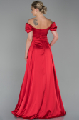 Robe de Soirée Longue Satin Rouge ABU1716