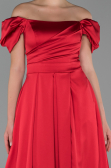 Robe de Soirée Longue Satin Rouge ABU1716