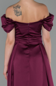 Robe de Soirée Longue Satin Prune ABU1716