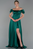 Robe de Soirée Longue Satin Émeraude ABU1716