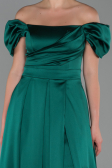 Robe de Soirée Longue Satin Émeraude ABU1716
