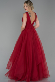 Robe de Soirée Longue Rouge Bordeaux ABU1727