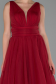 Robe de Soirée Longue Rouge Bordeaux ABU1727
