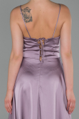 Robe de Fiançaille Satin Longue Lavande ABU1458