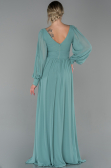 Robe de Soirée Longue Mousseline Turquoise ABU1702