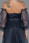 Robe de Soirée Longue Bleu Marine ABU1730