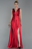 Robe de Soirée Longue Satin Rouge ABU1737