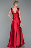 Robe de Soirée Longue Satin Rouge ABU1737