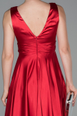 Robe de Soirée Longue Satin Rouge ABU1737