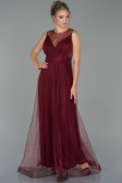 Robe de Soirée Longue Rouge Bordeaux ABU1826