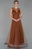 Robe de Soirée Longue Marron clair ABU1826