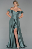 Robe de Soirée Longue Satin Turquoise ABU1840