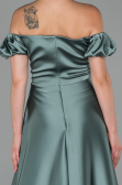Robe de Soirée Longue Satin Turquoise ABU1840