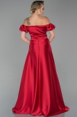 Robe de Soirée Longue Satin Rouge ABU1840
