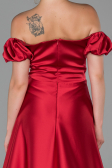 Robe de Soirée Longue Satin Rouge ABU1840