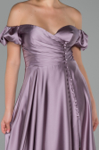 Robe de Soirée Longue Satin Lilas ABU1840