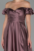 Robe de Soirée Longue Satin Vison ABU1840