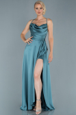 Robe De Soirée Satin Longue Mildew Green ABU1843