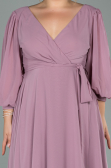 Robe Grande Taille Midi Mousseline Couleur Rose ABK1083