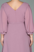 Robe Grande Taille Midi Mousseline Couleur Rose ABK1083